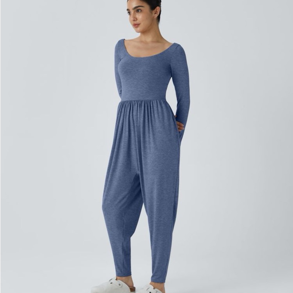 HALARA Long Sleeve Blue Jumpsuit